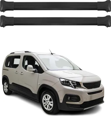 Image de Barres de Toit Transversales pour Peugeot Rifter 2019-2021 2Pcs Alu Noir