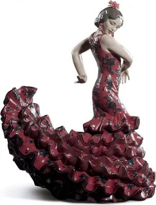 Obrázek produktu pro Casa Padrino porcelánová soška flamenco žena červená 27 x v. 47 cm - Ručně vyráběná dekorativní figurka - Limitovaná edice