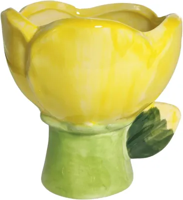 Productafbeelding van Keramische tulpenkaarsenhouder, kleine tafelkaarsenhouder, kan worden gebruikt als bloemenvaas, vetplantenpot, dessertschaal, mueslikom (S