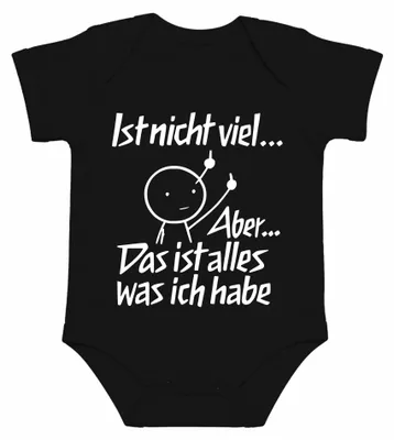 Productafbeelding van Het is niet veel, maar dit is alles: een sarcastische body voor baby's, zwart, maat 0/3