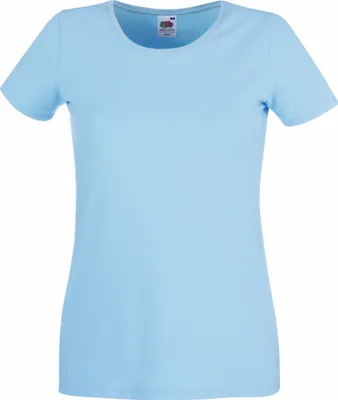Produktbild von Fruit Of The Loom Lady-Fit Damen T-Shirt, Rundausschnitt BC1356 (XS) (Himmelblau)