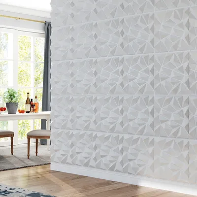 Obrázok produktu pre PVC panelové obklady – nástenné panely – 3D panely – dekoratívne panely – biele obklady – 40 kusov, 50x50 cm