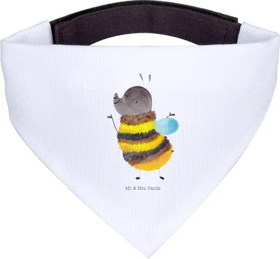 Produktbild von Mr. & Mrs. Panda Hunde Halstuch Hummel flauschig - Weiß - Geschenk, Biene, Hundehalstuch, Blume, Tuch, Lustige Sprüche, Hunde-Halstuch, Für, Natur
