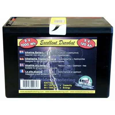 Produktbild von Trockenbatterie Durobat 9V/120Ah (H11,4 x L16,6 x B11,2 cm)