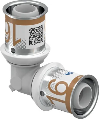 Two plumbing fittings are shown in a studio setting against a white background.