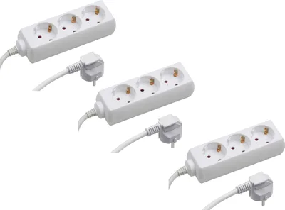 Produktbild von Meister Steckdosenleiste 3-fach 3 Stück 5 m Kabel weiß IP20 Innenbereich