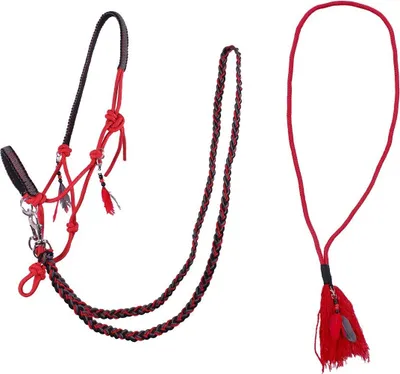 Produktbild von QHP Knotenhalfter kombi Liberty Rot, QHP17_Gr.:Pony