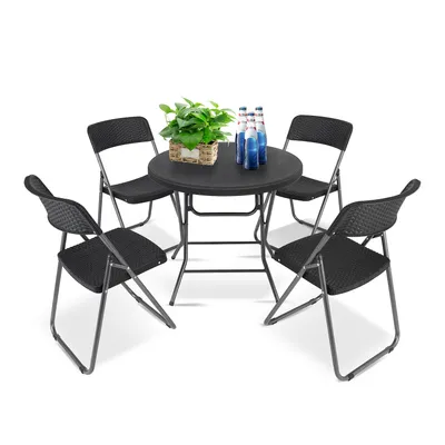 Produktbild von Sekey Balkonmöbel Set 5 Teilig Klappbar Gartentisch Set Balkonset Kleiner Balkon, 81cm