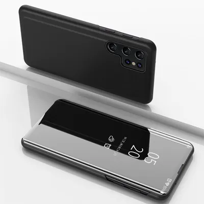 Immagine prodotto di Custodia a libro per Samsung Galaxy S26 Ultra con cover a specchio, nera