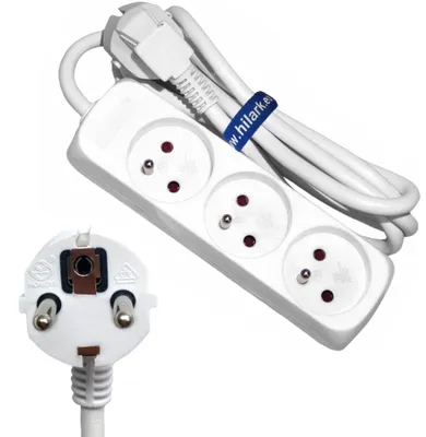 Obrázek produktu pro Hilark Prodlužovací kabel 3 zásuvky 3x1,5mm² bílý