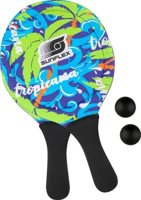 Produktbild von Sunflex Neopren Beachball Set Tropical Wave | Strandball Fangspiel Wurfspiel Fangen Werfen Ball