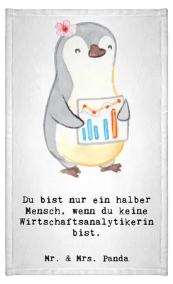 Produktbild von Mr. & Mrs. Panda Handtuch Wirtschaftsanalytikerin Herz - Weiß - Geschenk, Gäste-WC, Gästetuch, badezimmer, Klein, Frotteetuch