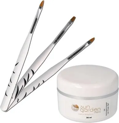 Produktbild von 30 ml UV Finish Gel + 3tlg. Pinselset - Versiegelungsgel