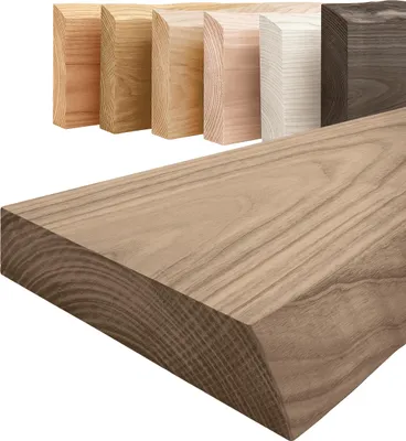 Produktbild von Lamo Manufaktur Wandregal Holz Baumkante | Regal Farbe: Nussbaum | Pure: ohne Montage Set | 90 cm