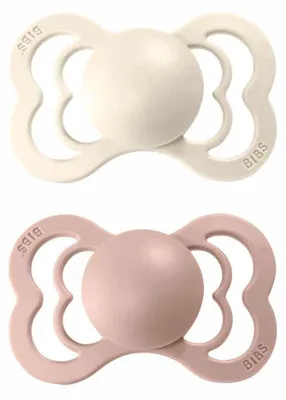 Obrázok produktu pre BIBS SUPREME cumlík - 2x cumlík physiologický, prírodný kaučuk, 0-6m "IVORY BLUSH" (biela/ ružová) Nr. 170220
