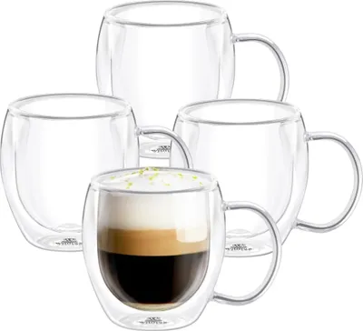 Zdjęcie produktu dla Kubek z podwójnymi ściankami Wilmax, 400 ml, zestaw 4 sztuk, WL-888748/A4