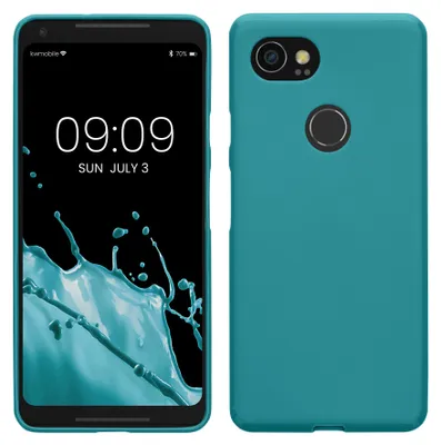 Produktbild von kwmobile Hülle für Google Pixel 2 XL TPU Case - Handyhülle unterstützt kabelloses Laden, flexible Schutzhülle, gummiertes Cover in Petrol matt