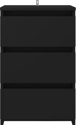 Produktbild von vidaXL Nachttisch Schwarz 40x35x62,5 cm Holzwerkstoff