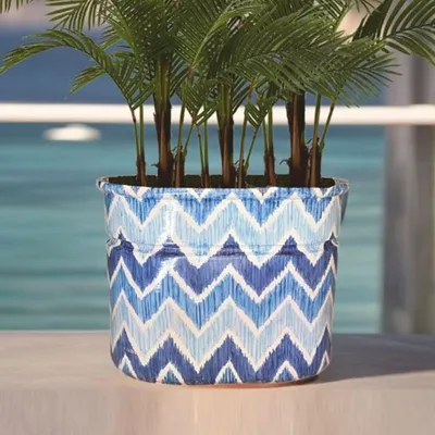 Immagine prodotto di Casa Padrino vaso in Vetroceramica blu/bianco 84 x 58 x h. 60 cm - decorazione da giardino