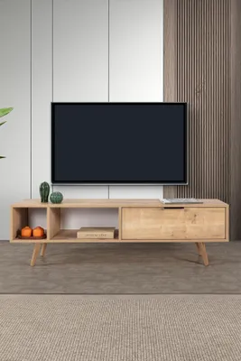 Image de Skye Decor, support TV de haute qualité en mélaminé 100%, finition chêne saphir, 160 cm