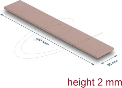 Zdjęcie produktu dla DeLOCK 18483, Podkładka termiczna, 3 W/m·K, Różowy, -60 - 180 °C, 20 mm, 120 mm