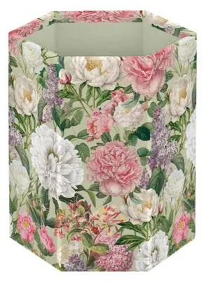 Produktbild von Stifthalter aus Papier, Motiv: Pfingstrosen und Rosen