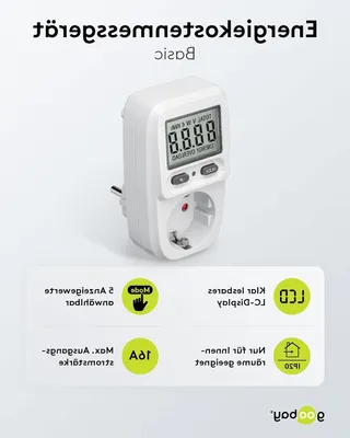 Immagine prodotto di Contatore di consumo energetico - Misuratore di energia - Risparmio sui costi - 5 modalità di visualizzazione - 3680W - Bianco