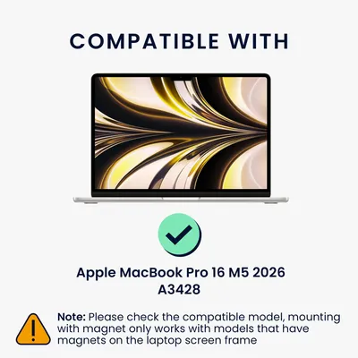 Produktbild von kwmobile Sichtschutzfolie Apple MacBook Pro 16 M5 2026 A3428 – Magnetischer Privacy Screen – Anti Spy Filter