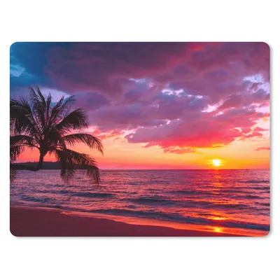 Produktbild von MuchoWow® Mauspad Mousepad Sonne - Horizont - Rosa - Palme - Meer 23x19 cm - Mousepads - Maus Mat - Pad - Mausunterlage - Schreibtischunterlage - Mauspad