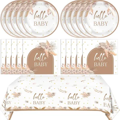 Produktbild von Babyshower Partygeschirr Set 3 Jahre, bunt, für Kindergeburtstagsfeier