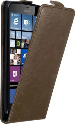 Produktbild von Cadorabo Hülle für Nokia Lumia 640 XL Schutz Hülle in Braun Flip Etui Handyhülle Case Cover