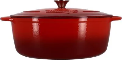 Obrázok produktu pre Kastról - MENASTYL - 6020105 - Okrúhly - Smaltovaná liatina - Červený - 7 litrov