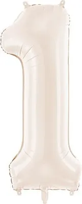Productafbeelding van Folieballon, cijfer "1", 86 cm, lichtbeige