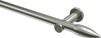 Produktbild von Interdeco Gardinenstange / Vorhangstange Edelstahl-Optik, Typ Platon Samanto (Rillenpatrone) ohne Ringe, 20 mm Ø 1-läufig, 260 cm