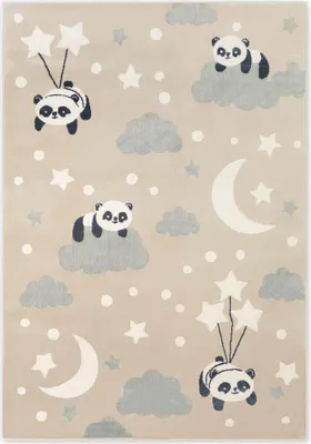 Produktbild von Hanse Home Adventures Kinderteppich Dreamy Panda Beige Multifarben