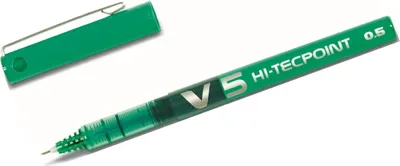 Image de Stylo à bille à encre liquide Pilot Roller V-5 vert 12 pièces