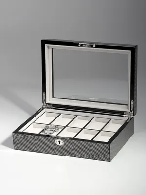 Produktbild von Rothenschild Uhrenbox RS-2071-10CA fuer 10 Uhren carbon