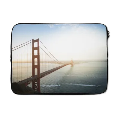 Produktbild von MuchoWow® Laptop Hülle 13 Zoll Morgennebel an der Golden Gate Bridge in Kalifornien Laptoptasche - Laptophülle - Sleeve - Rundumschutz