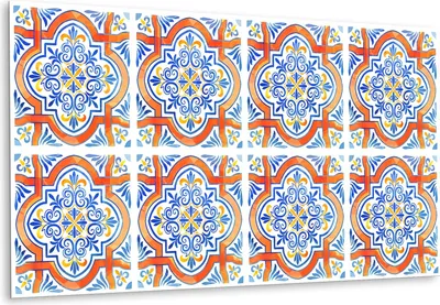 Produktbild von Deko Aufkleber Bodenbeläge PVC für die Küche Wandaufkleber Selbstklebende , Azulejos-Grafiken - 100 cm x 50 cm