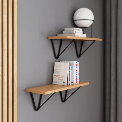 Produktbild von AKKE Bavaria Buche Hängeregal WIRE modern LOFT-style LxB: 80x20 cm