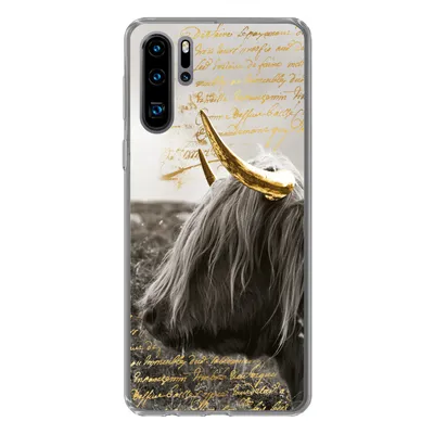 Produktbild von MuchoWow® Handyhülle Schutzhülle Hülle für Huawei P30 Pro Schottischer Highlander - Gold - Hoorn Silikon Softcase Handy Hülle - Schutzdeckel
