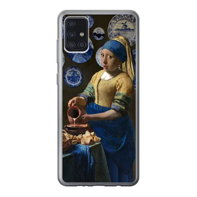 Produktbild von MuchoWow® Handyhülle Schutzhülle Hülle für Samsung Galaxy A52 5G Milchmädchen - Das Mädchen mit dem Perlenohrring - Vermeer Silikon Softcase Handy Hülle - Umschlag