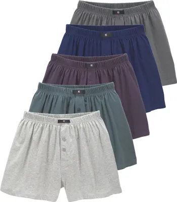 Produktbild von H.I.S. Weiter Boxer 5 er-Pack grau-meliert, blau-grün, aubergine, blau, anthrazit Größe 5 (M)