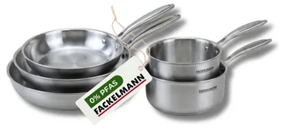 Image de Batterie de cuisine avec 3 poêles 20/24/28 cm et 2 casseroles 14/18 cm sans PFAS Fackelmann Vita3