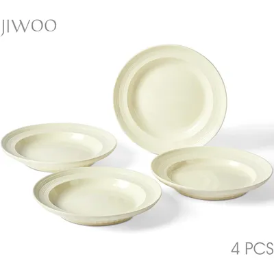 Produktbild von Tief Teller Set 4-teiliges Ø20,4 cm Keramik Suppen-, Pasta- & Speiseteller für 4 Personen mikrowellen- & spülmaschinenfest