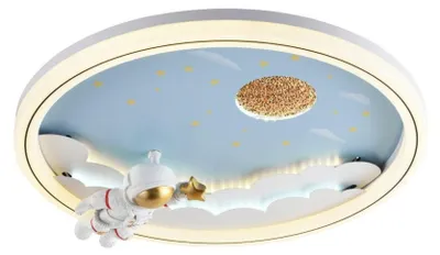Image de Plafonnier LED rond FOCUS blanc-bleu-doré 42 W, nuances de blanc, 4900 lm, métal, dimensions : 47 x 47 x 15 cm, IP20, Zuma Line