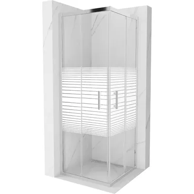 Obrázek produktu pro Mexen Rio čtvercový sprchový kout 70 x 70 cm, Pruhy, Chromovaná - 860-070-070-01-20
