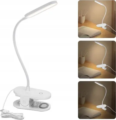 Produktbild von Nachttischlampe mit Klemme, LED-Leselampe, weiß, Aigostar