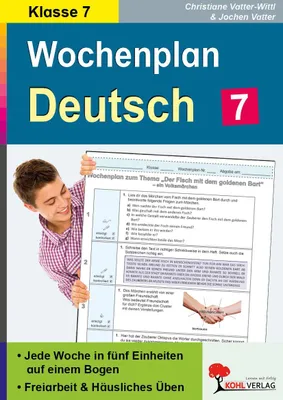 Produktbild von Wochenplan Deutsch / 7. Schuljahr