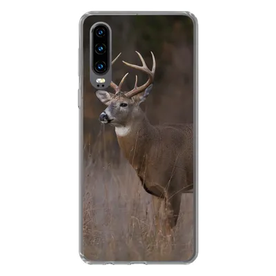 Produktbild von MuchoWow® Handyhülle Schutzhülle Hülle für Huawei P30 Herbst - Hirsche - Gras - Natur - Tiere Silikon Softcase Handy Hülle - Kartenbesitzer
